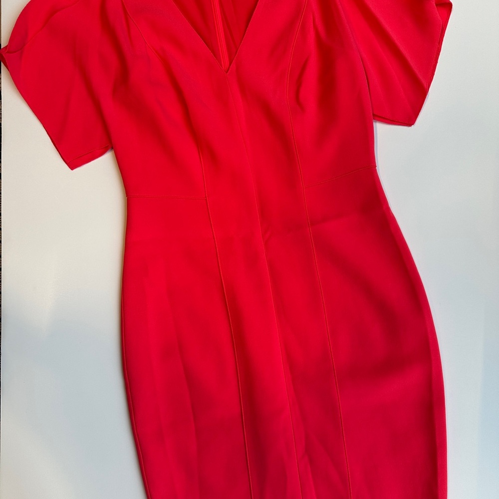 Elegant Red V-Neck Dress